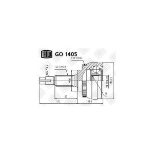 ШРУС для а/м Nissan X-Trail T30 (01-) ABS (наруж.) (GO 1405) go1405 Trialli
