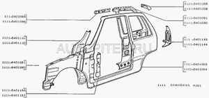 Порог ВАЗ 1111 правый 11115401064 Автоваз