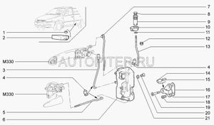 Замок двери передней правый внутренний с электроприводом Калина ARVIN MERITOR 11180610501230 Автоваз