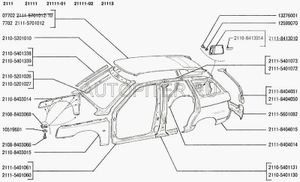 Рамка заднего фонаря ВАЗ 2111 правая 21118404050 Автоваз