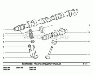Вал распределительный выпускной 21120100601400 Автоваз