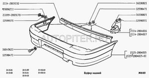 Бампер задний ВАЗ 2115 (крашеный) [шт] 2115280401501 Автоваз