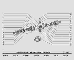 Дифференциал раздаточной коробки в сборе 21230180215000 Автоваз
