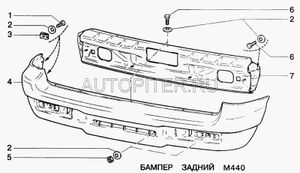 Бампер задний Шевроле Нива (до 2009) неокрашенный, оригинал ППИ-ВАЗ 21232804015 Автоваз