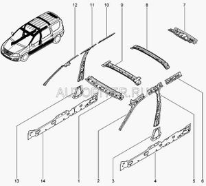 элемент закрытия боковины левый 764131871r Автоваз