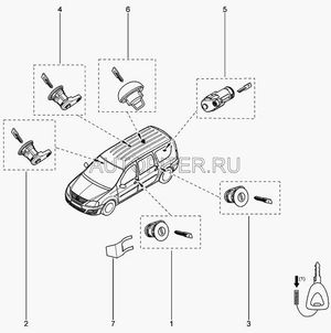 Вставка замка двери лев. для VAZ,Renault Lada Largus 2011>Logan 2005-2014 805025372r Автоваз