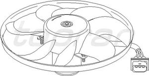 Электровентилятор 200W/60W 345mm 200W/60W 345mm Audi/Volkswagen 107704755 Hans Pries
