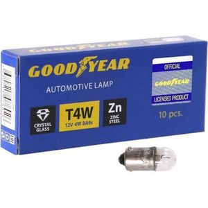 ЛАМПА НАКАЛИВАНИЯ АВТОМОБИЛЬНАЯ GOODYEAR T4W 12V 4W BA9S  КОРОБКА 10ШТ. gy012204 Goodyear