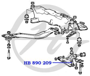 Опора шаровая нижняя передней подвески для Mitsubishi Space Runner (N6) 1999-2002 HB890209 Hanse