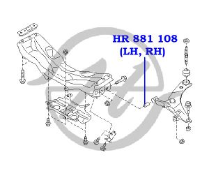 Сайлентблок нижнего рычага передний hr881108 Hanse