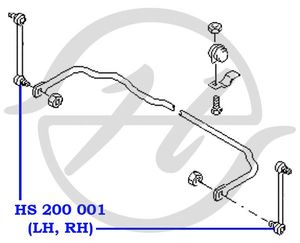 Тяга стабилизатора передней подвески / FORD Galaxy,SEAT Alhambra,VW Sharan 95 HS200001 Hanse