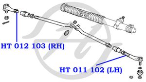 Наконечник рулевой левый HT011102 Hanse