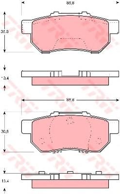 Колодки тормозные задние дисковые к-кт для Honda CRX III 1992-1998 GDB3113 Trw/Lucas