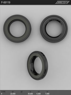 Сальник рулевой рейки 22*35*4.3/7 (4) f00119 Emmetec