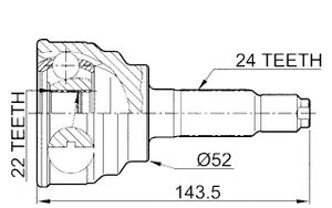 ШРУС наружный Mazda 323 без ABS F003-22-610B KK37022610 F005-22-610A F007-22-610 122002 HDE Germany