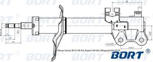 Стойка амортизационная газомасляная передняя левая G21845029L Bort