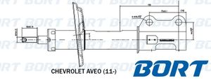 Стойка амортизационная газомасляная передняя левая g22048053l Bort