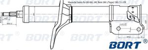 Стойка амортизационная газомасляная передняя правая G22254005R Bort