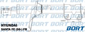 Стойка амортизационная газомасляная передняя правая G22254033R Bort