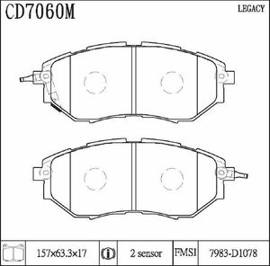 Тормозные колодки дисковые. ОРГАНИКА CD7060M MTP
