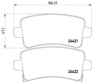 Колодки тормозные задние дисковые к-кт для Opel Insignia 2008-2017 2442101 Textar