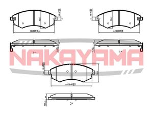 Торм. колодки передние Hyundai Sonata 89- Lantra 1.6I 16V,1.8I 16V p0144ny Nakayama