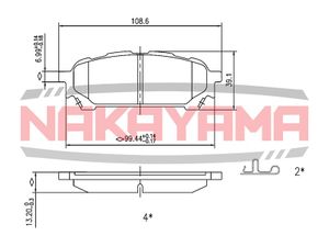 Колодки тормозные задние дисковые к-кт для Subaru Impreza (G11) 2000-2007 p0727ny Nakayama