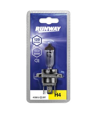 Лампа галогенная H4 12V60/55W 3000К блистер rwh4b Runway