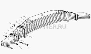 Лист УРАЛ 1 задней  L=1570x90x12  5557-2912101 55572912101 УралАЗ