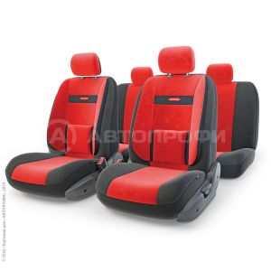 Чехлы универсальные Comfort /черно-красный/ велюр боковая поддержка 11 предм. com1105bkrdm Autoprofi
