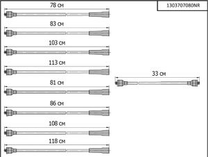 Провода зажигания ЗИЛ-130/131, ГАЗ-53, 3307 дв ЗИЛ-508/509, АМУР-531342/43,ЗМЗ-53-11 Cargen NRG-- АХ 1303707080nr Cargen