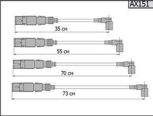 Провода зажигания CARGEN AX151 AUDI, SEAT, SKODA, VOLKSWAGEN ax151 Cargen