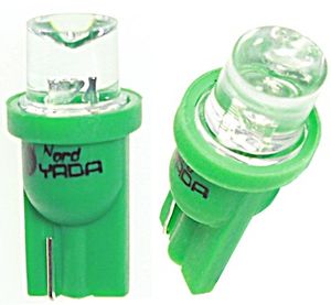 светодиод T10-01 (1LED) W5W Base:BW2,1 х9,5D CONE GREEN 12 V (конус зеленый) 902378 Nord YADA