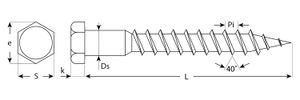 Шурупы ШДШ с шестигранной головкой (DIN 571), 100 х 10 мм, 25 шт, ЗУБР 430045110100 Зубр