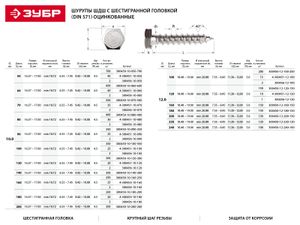 Шурупы ШДШ с шестигранной головкой (DIN 571), 100 х 10 мм, 25 шт, ЗУБР 430045110100 Зубр