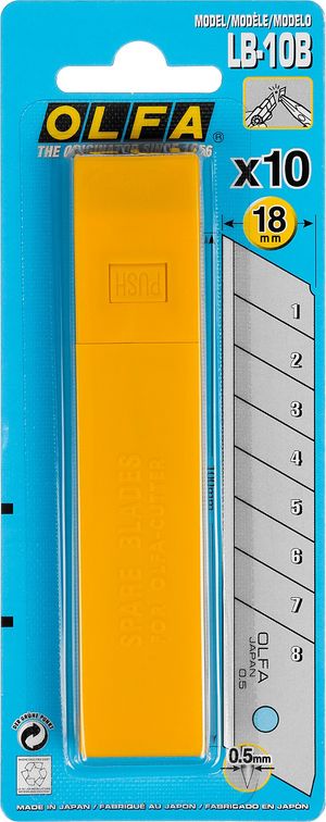 Сегментированные лезвия OLFA 18х100х0.5 мм 10 шт. OL-LB-10B_13662576 ollb10b Olfa