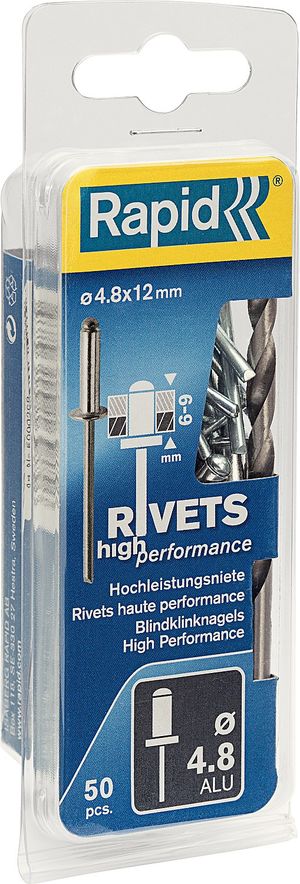 RAPID заклепка из алюминия d4.8x12мм, 50 шт 5000388 Rapid