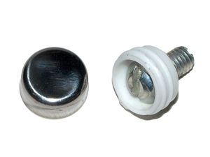 Болты - катафоты номера винт с заглушкой-колпачком хром из секретка knv01 Dollex