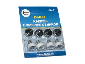 Болты - катафоты номера винт с заглушкой-колпачком хром из секретка knv01 Dollex
