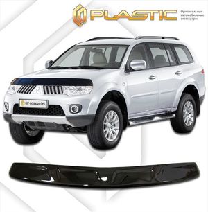 Дефлектор капота Mitsubishi Pajero Sport 2008–2015 (Classic черный) 2010010103262 CA-plastic