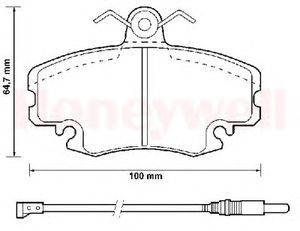 Комплект тормозных колодок, дисковый тормоз 571526B Bendix