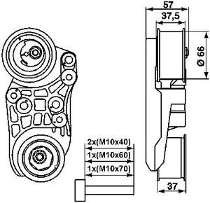 Натяжной ролик, ремень ГРМ VKM 15500 Skf