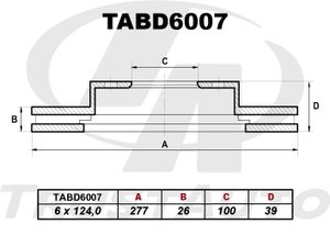 Тормозной диск (TA); TABD6007 tabd6007 TrustAuto