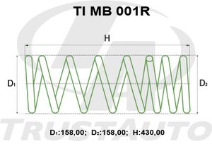 Пружина для лифтинга +50мм (Индонезия) timb001r TrustAuto