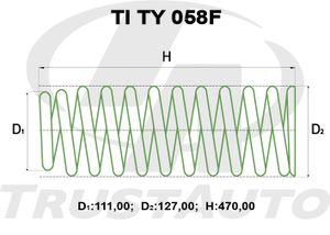 Пружина для лифтинга +50мм LH=RH TLC VDJ200 tity058f TrustAuto
