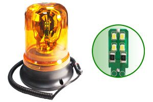 Маяк проблесковый светодиодный 10-30 V  h205mm d143mm на магните at14246 AT