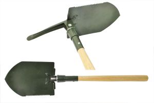 Лопата складная с деревянной ручкой L=400-650мм, с киркой at35200 AT