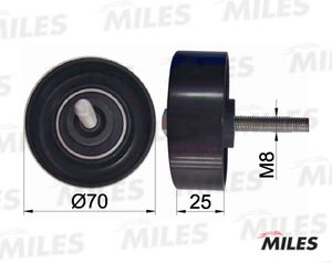 Ролик-натяжитель ручейкового ремня для Mazda Mazda 3 (BL) 2009-2013 AG03059 Miles
