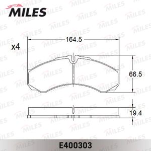 Тормозные колодки MILES e400303 Miles
