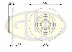 Тормозной диск GDB125149 G.U.D.